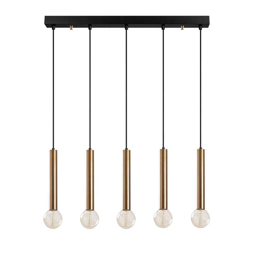 TEMPO cable-hung chandelier 5xE27/40W/230V, gold