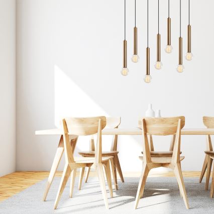 TEMPO Cable Pendant Light 7xE27/40W/230V, Gold