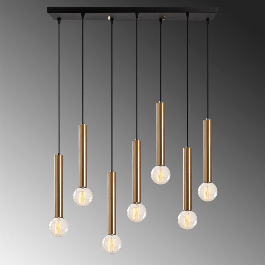 TEMPO Cable Pendant Light 7xE27/40W/230V, Gold