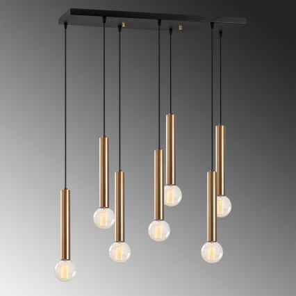 TEMPO Cable Pendant Light 7xE27/40W/230V, Gold