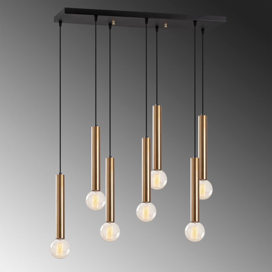 TEMPO Cable Pendant Light 7xE27/40W/230V, Gold