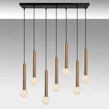 TEMPO Cable Pendant Light 7xE27/40W/230V, Gold