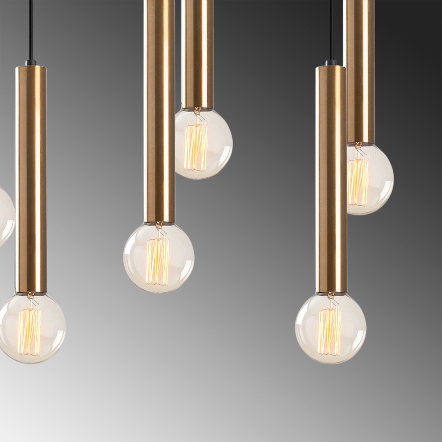 TEMPO Cable Pendant Light 7xE27/40W/230V, Gold