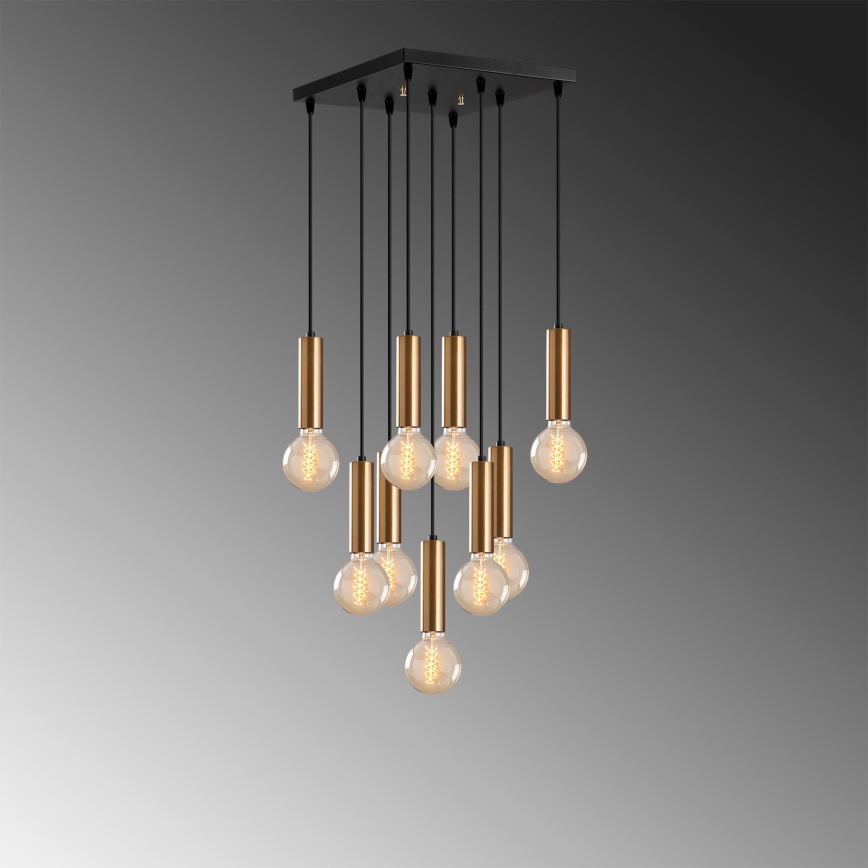 TEMPO Cable-Suspended Chandelier 9xE27/40W/230V, Gold
