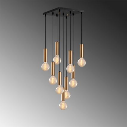 TEMPO Cable-Suspended Chandelier 9xE27/40W/230V, Gold
