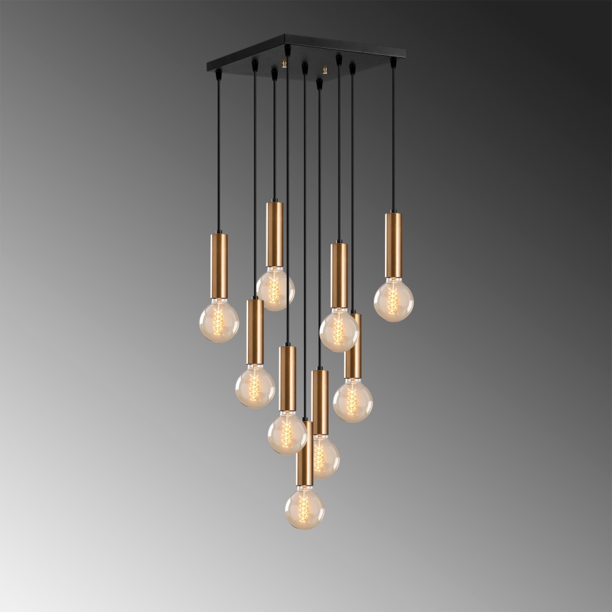 TEMPO Cable-Suspended Chandelier 9xE27/40W/230V, Gold