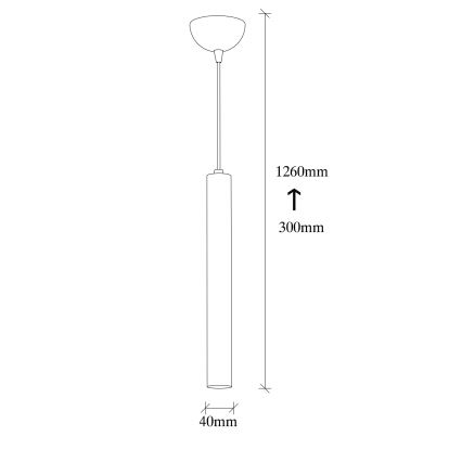 TEMPO pendant light on cable 1xE27/40W/230V, gold