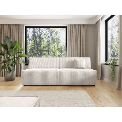 TERAMO beige three-seater sofa bed with storage