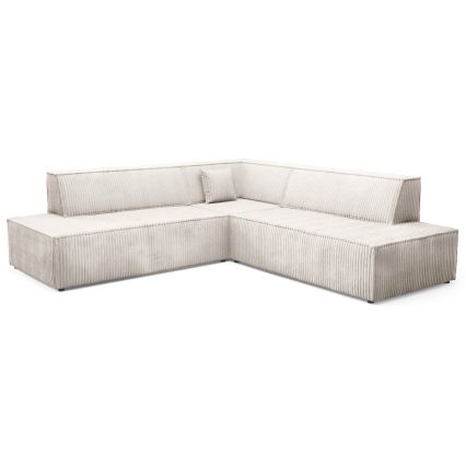 TERAMO Right-hand L-shaped Corner Sofa Bed with Storage, Beige