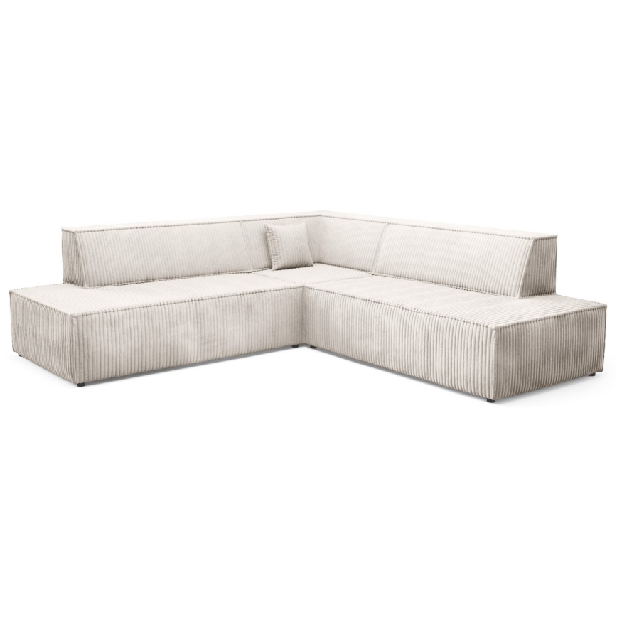 TERAMO Right-hand L-shaped Corner Sofa Bed with Storage, Beige