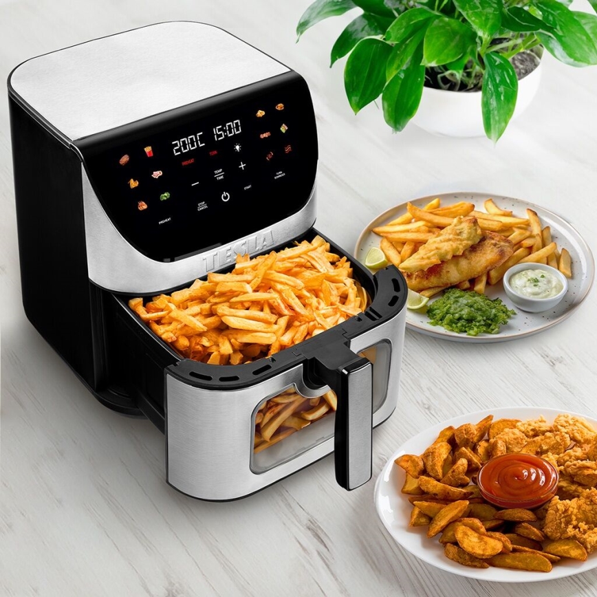 TESLA Electronics AirCook - Smart multifunctional digital hot air fryer 9 l 1700W/230V Wi-Fi
