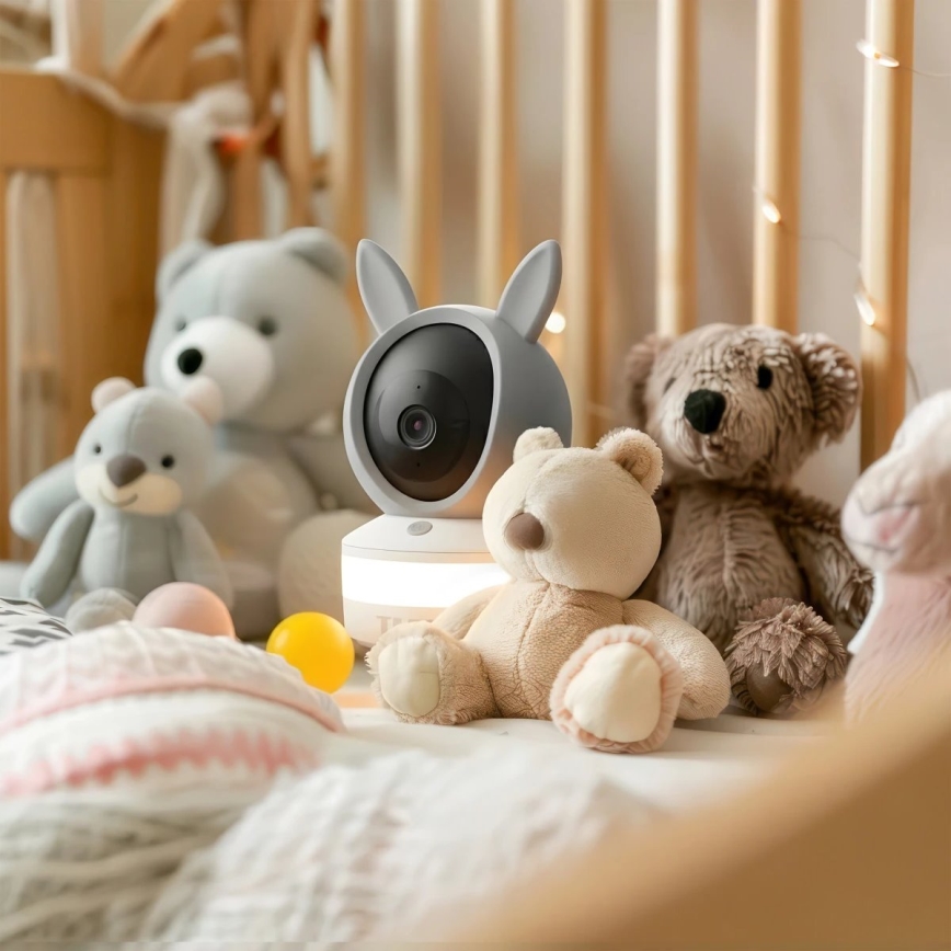 TESLA Electronics Bambino - Smart Baby Monitor 4 MP (2560p), 5V, Wi-Fi, Tuya, Gray/White
