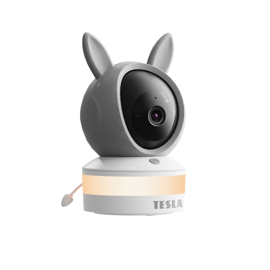 TESLA Electronics Bambino - Smart Baby Monitor 4 MP (2560p), 5V, Wi-Fi, Tuya, Gray/White