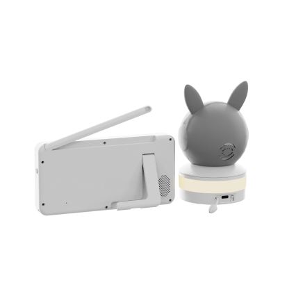 TESLA Electronics Bambino - Smart baby monitor with 4 MP camera, 2560p resolution, 5V, 5000 mAh battery, Wi-Fi (Tuya), gray/white