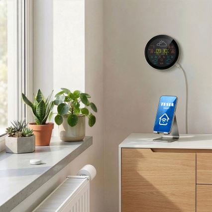 TESLA Electronics Device - Smart weather station with sensor, 400 mAh battery, Wi‑Fi, Tuya-compatible, IP44