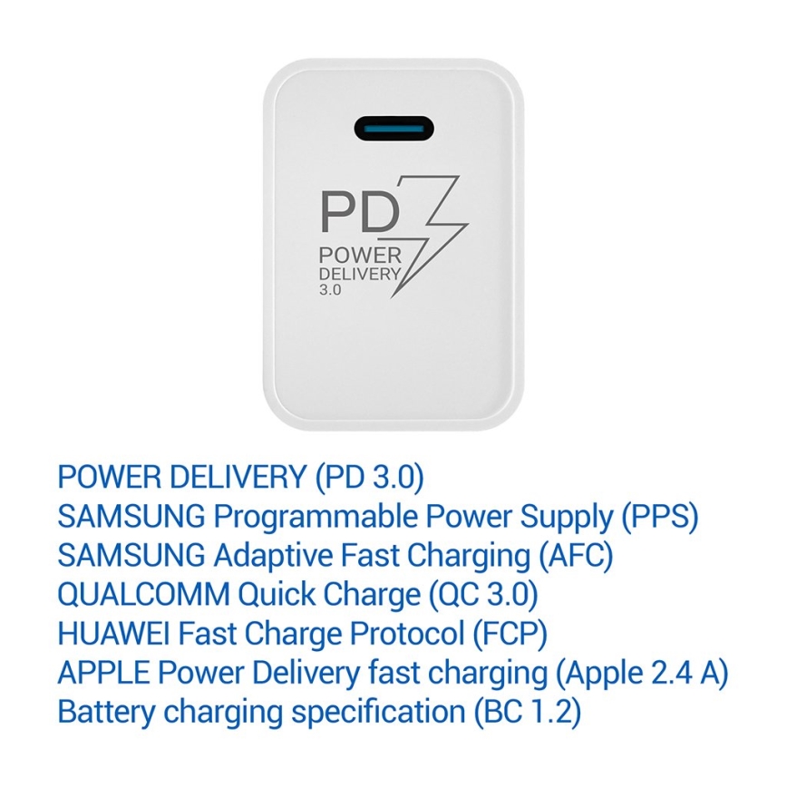TESLA Electronics - Fast charging adapter Power Delivery 20W white