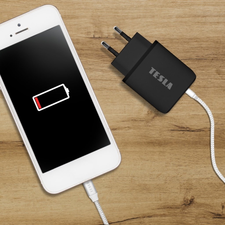 TESLA Electronics - Fast charging adapter Power Delivery 25W black