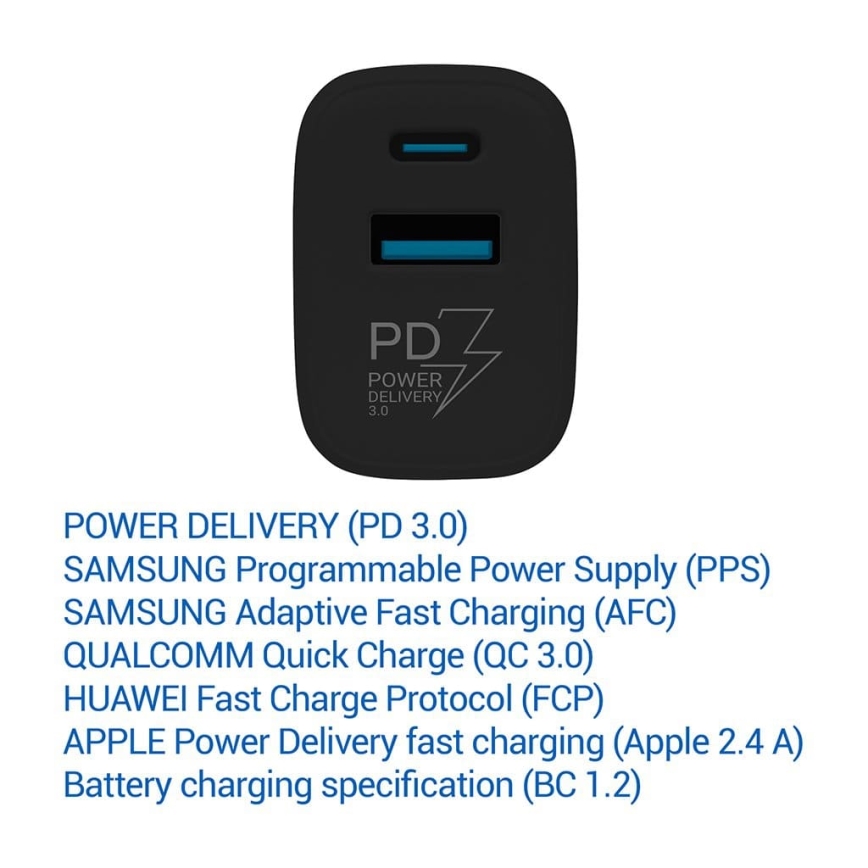 TESLA Electronics - Fast charging adapter Power Delivery 25W black