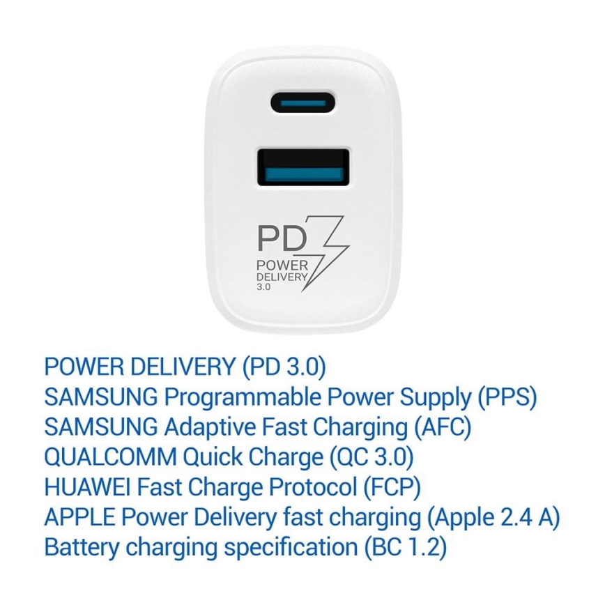 TESLA Electronics - Fast charging adapter Power Delivery 25W white