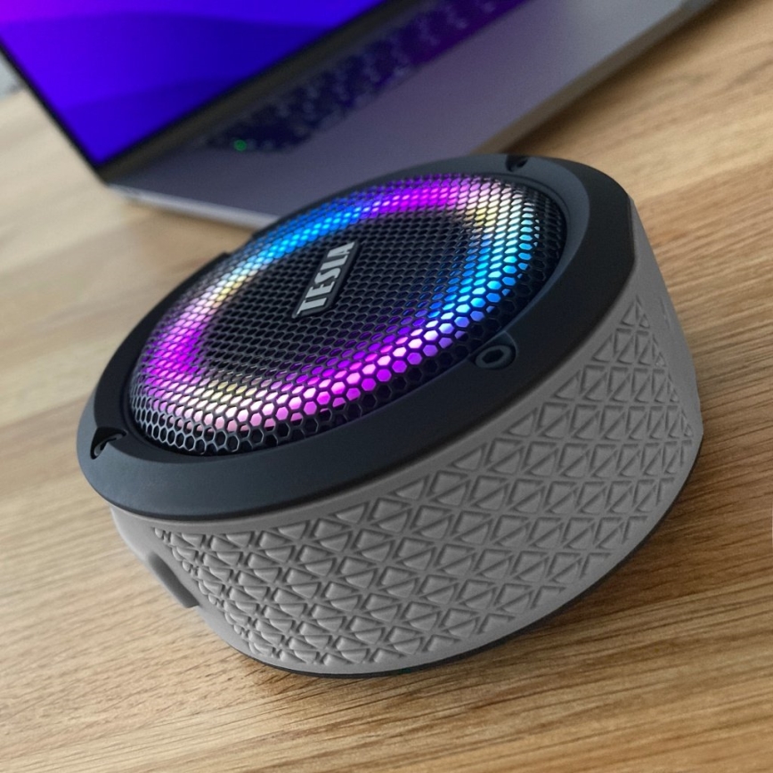 TESLA Electronics - LED RGB Wireless speaker 5W/1200 mAh/3,7V IPX7 grey