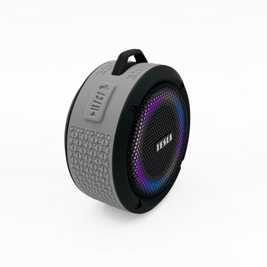 TESLA Electronics - LED RGB Wireless speaker 5W/1200 mAh/3,7V IPX7 grey