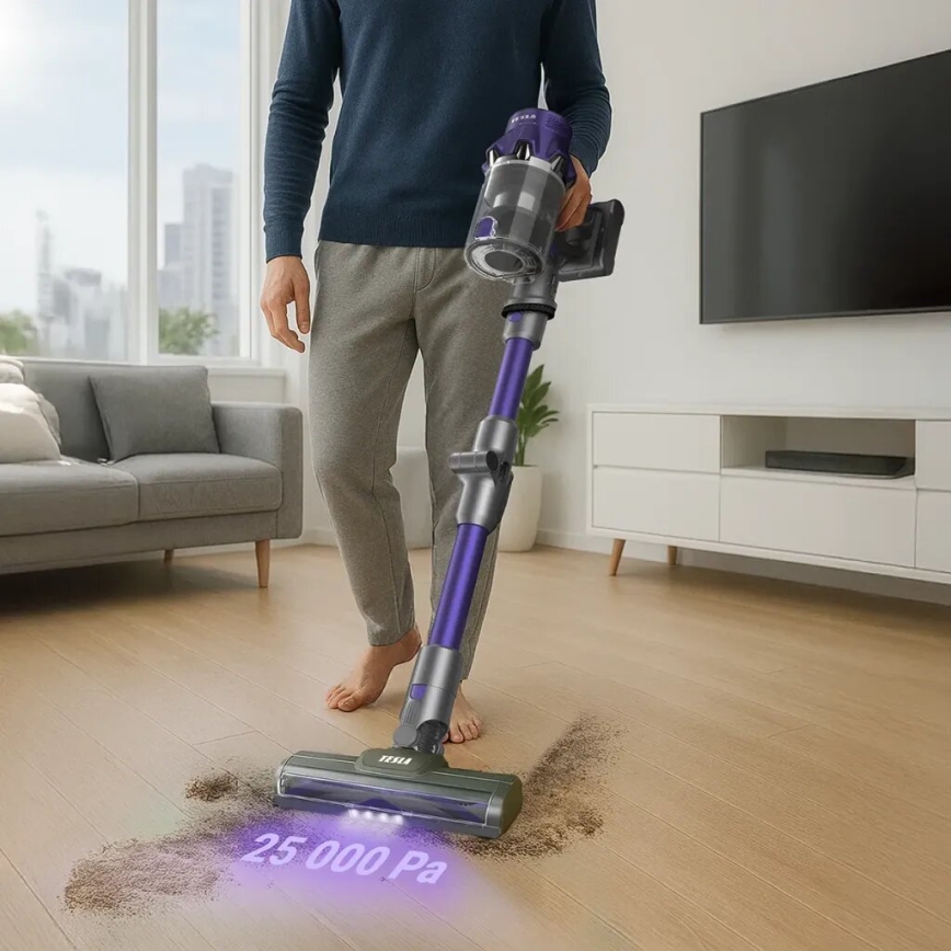 TESLA Electronics PureStar - Flexible cordless stick vacuum cleaner 2in1 250W/2200 mAh grey/purple
