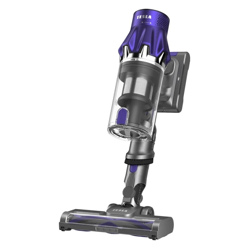 TESLA Electronics PureStar - Flexible cordless stick vacuum cleaner 2in1 250W/2200 mAh grey/purple