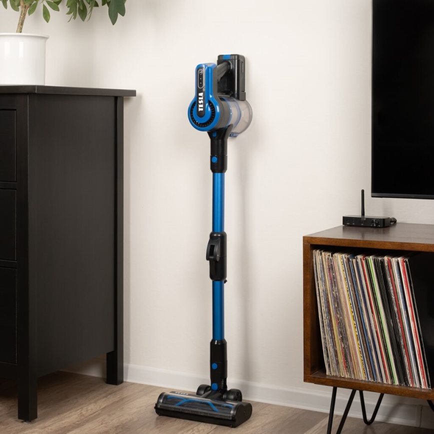 TESLA Electronics PureStar - Flexible cordless stick vacuum cleaner 3in1 300W/2200 mAh black/blue