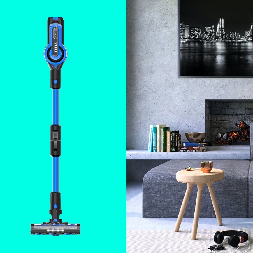 TESLA Electronics PureStar - Flexible cordless stick vacuum cleaner 3in1 300W/2200 mAh black/blue