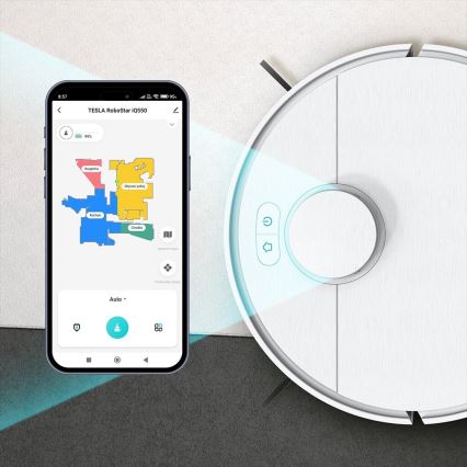 TESLA Electronics RoboStar - Smart robotic vacuum cleaner 2in1 2550 mAh Wi-Fi white
