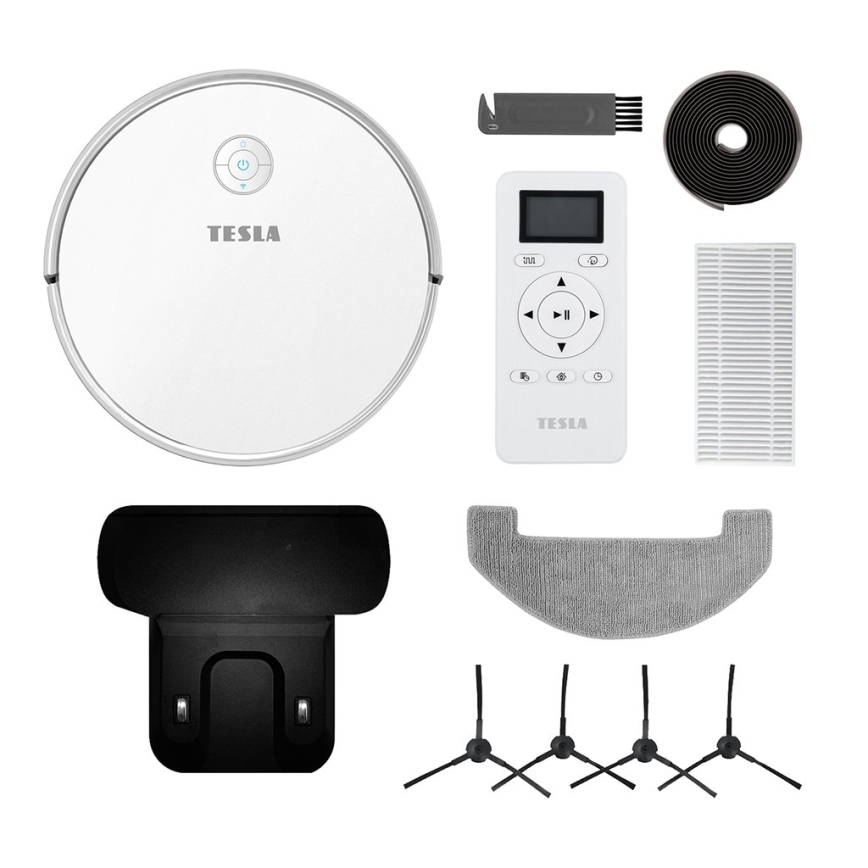 TESLA Electronics RoboStar - Smart robotic vacuum cleaner 2in1 2600 mAh Wi-Fi white + remote control