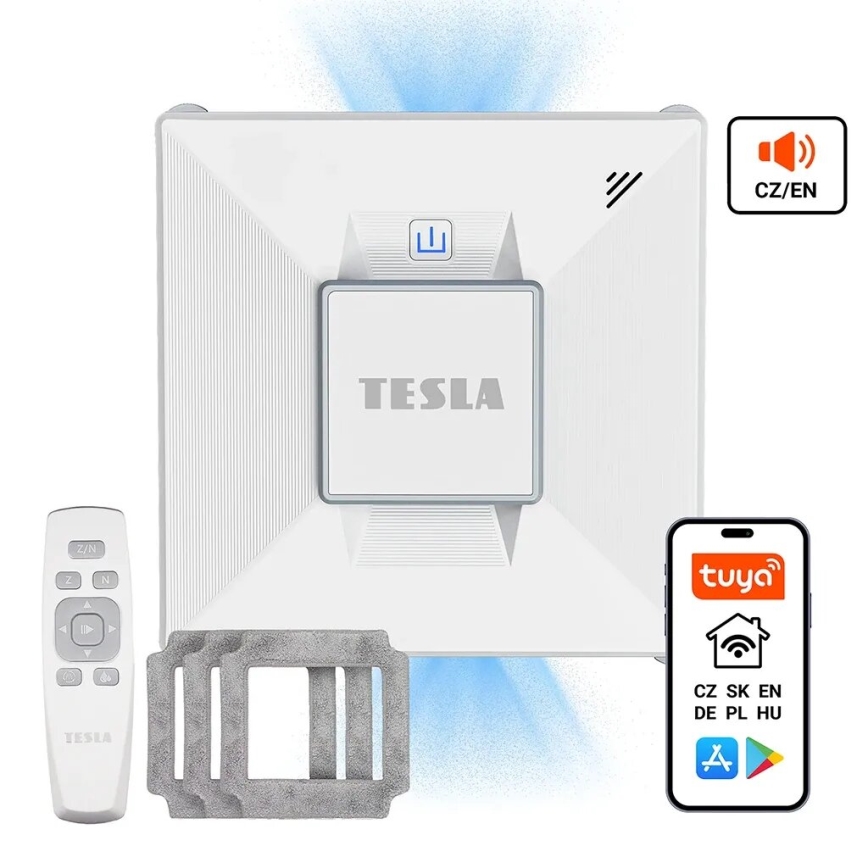 TESLA Electronics RoboStar - Smart window cleaner with water sprayer 72W/230V/650 mAh Wi-Fi + remote control
