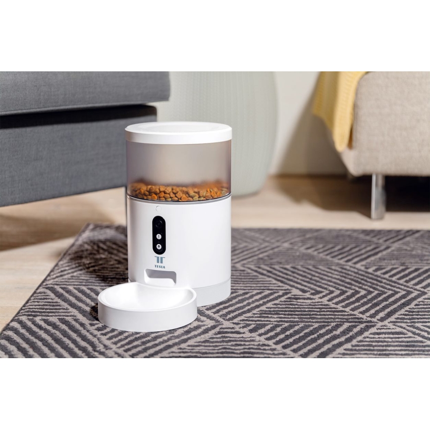 TESLA Smart - Smart automated feeder with a camera for pets 4 l 5V/3xLR20 Wi-Fi