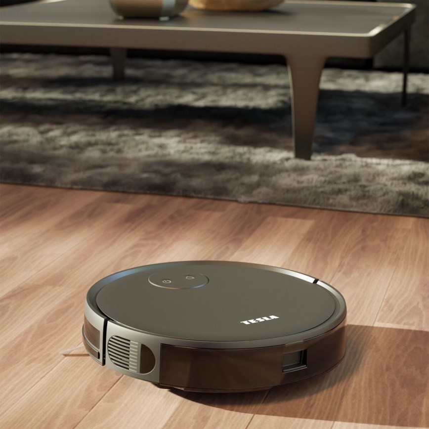 TESLA Smart - Smart robotic vacuum cleaner 2in1 2000 mAh Wi-Fi black + remote control