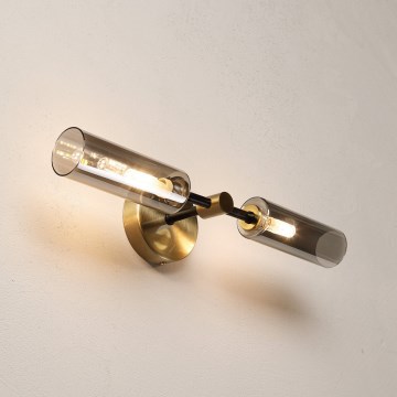 TESSA Wall Light 2xG9/8W/230V, Brass/Smoky Black