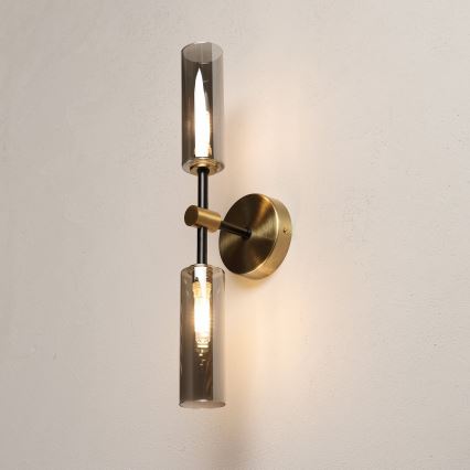 TESSA Wall Light 2xG9/8W/230V, Brass/Smoky Black