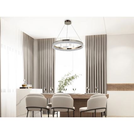 Dimmable LED Crystal Chandelier Suspended on Cable THALIA LED/55W/230V 3000-6000K Ø 80 cm + Remote Control