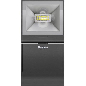 theben - LED Wall Floodlight, 10W/230V, Black, IP55