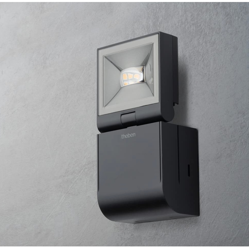 theben - LED Wall Floodlight, 10W/230V, Black, IP55
