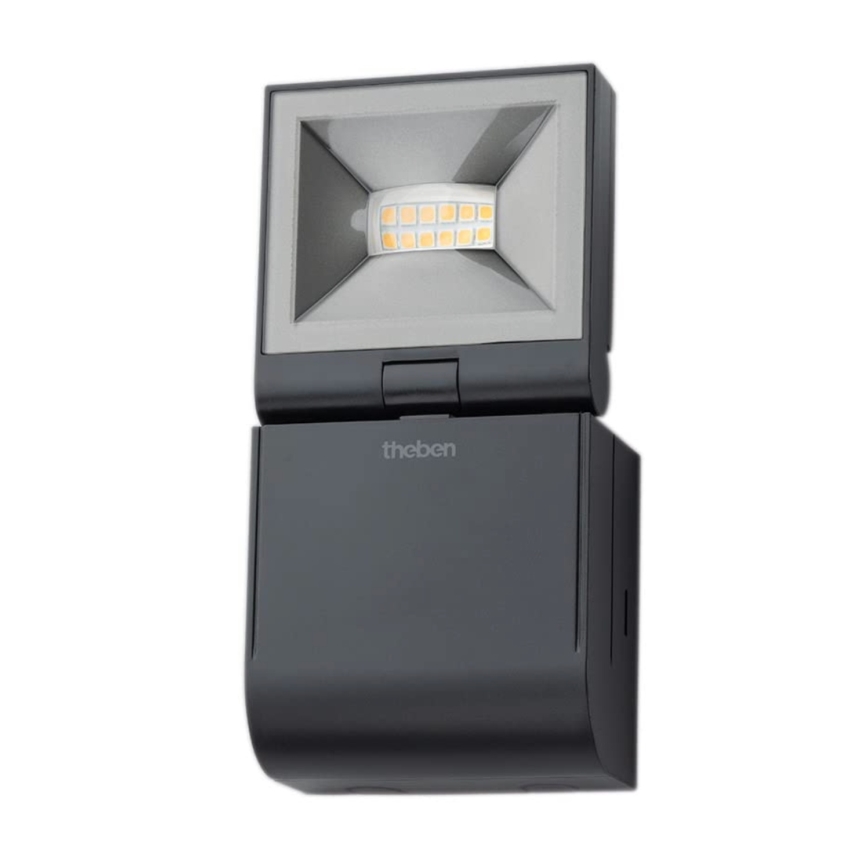 theben - LED Wall Floodlight, 10W/230V, Black, IP55