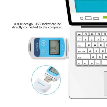 Thermometer with recording USB IP67