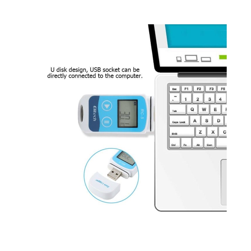 Thermometer with recording USB IP67