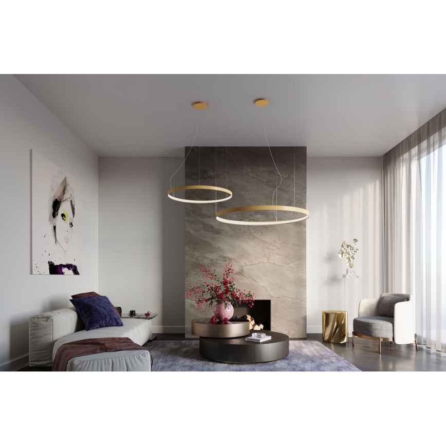 Thoro TH.174 - LED Chandelier on a string RIO LED/50W/230V CRI 90 3000K d. 78 cm gold