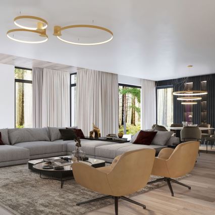 Thoro TH.223 - LED Ceiling light RIO LED/30W/230V CRI 95 4000K d. 55 cm gold