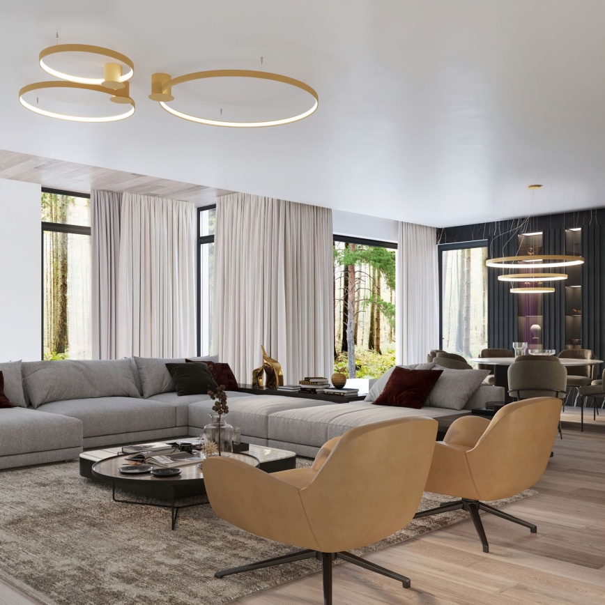 Thoro TH.223 - LED Ceiling light RIO LED/30W/230V CRI 95 4000K d. 55 cm gold