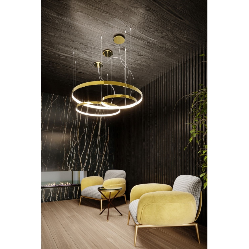 Thoro TH.246 - LED Chandelier on a string RIO LED/50W/230V CRI 90 3000K d. 78 cm gold