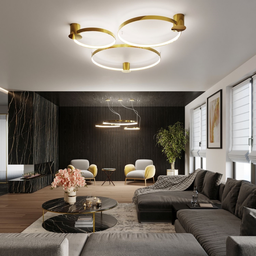 Thoro TH.246 - LED Chandelier on a string RIO LED/50W/230V CRI 90 3000K d. 78 cm gold