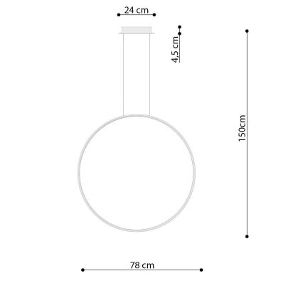 Thoro TH.249 - LED Chandelier on a string RIO LED/50W/230V CRI 90 4000K d. 78 cm shiny chrome