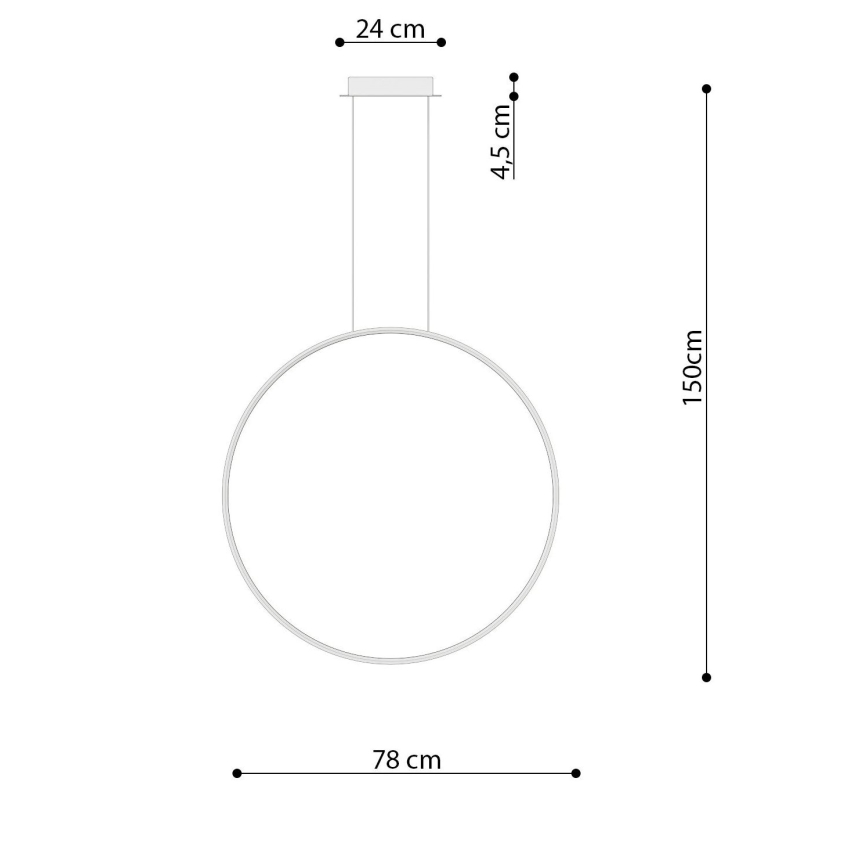 Thoro TH.249 - LED Chandelier on a string RIO LED/50W/230V CRI 90 4000K d. 78 cm shiny chrome