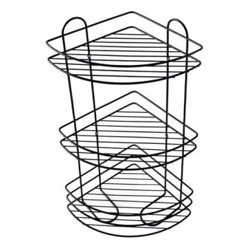 Three-tier shower wall shelf 23x58 cm black